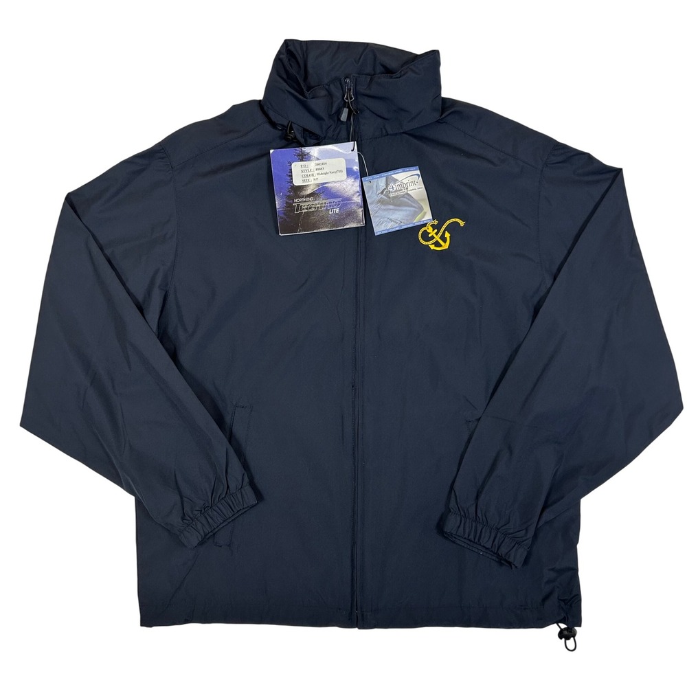 NWT North End Techno Lite Mens‎ Midnight Navy Anchor Windbreaker Jacket 88083 S